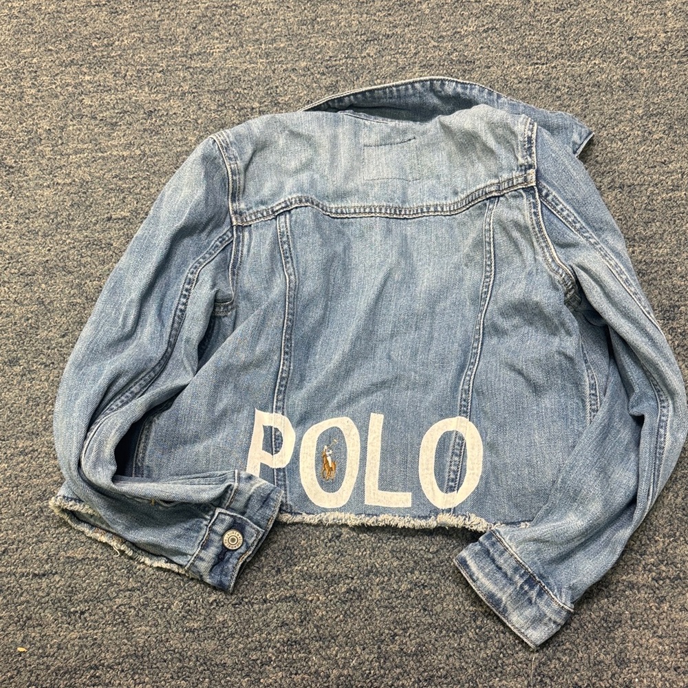 POLO Denim Jacket with Back Logo - Light Blue girls size 12